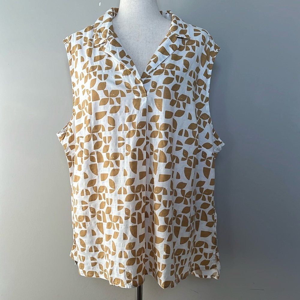 New!!‎ Eddie Bauer Women's Baja Sleeveless Shirt Inca Gold Size 2XL